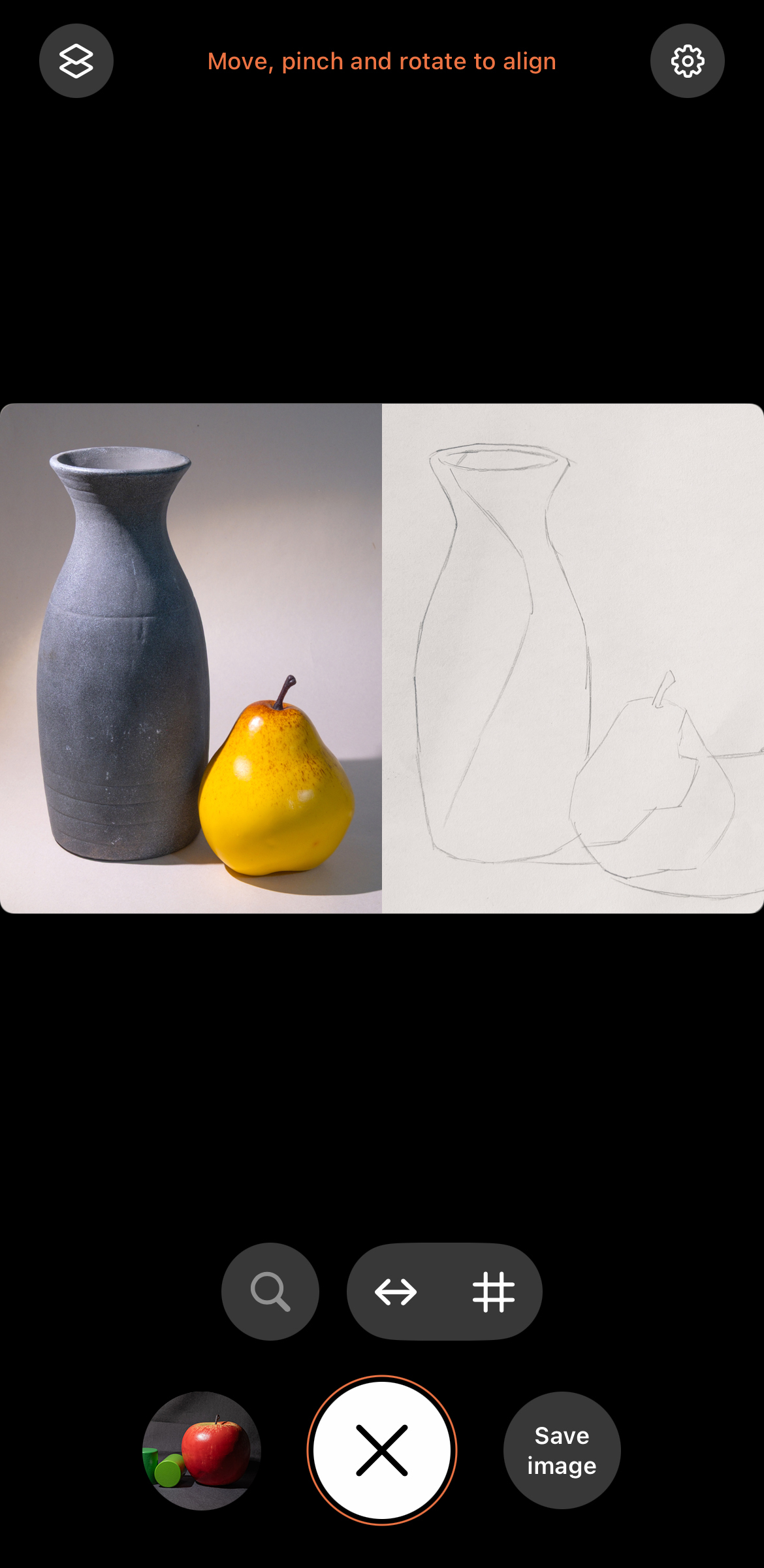 Side by side artwork comparison